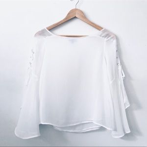 Lace Up Bell Sleeve Top